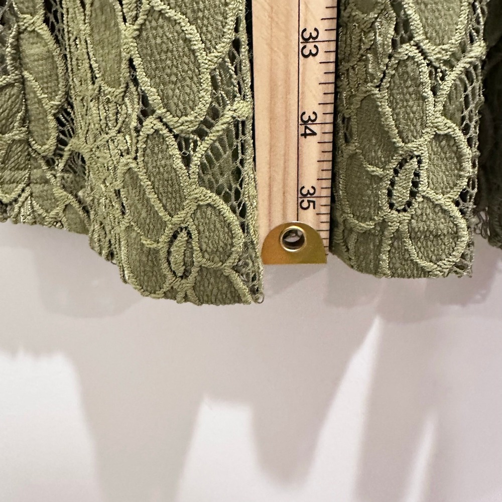 Altar'd State Lace Dress L Olive Green Floral Sleeveless Fit Flare Boho Romantic - Picture 9 of 10
